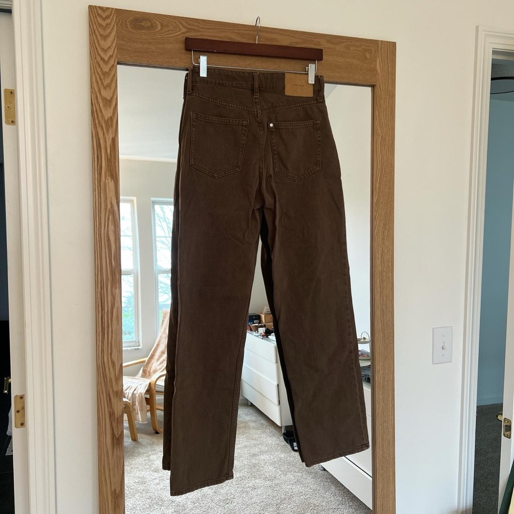 Brown low waist wide leg jeans